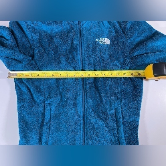 The North Face teal blue fleece zip up jacket sz M gorpcore colorful cozy - Picture 4 of 7